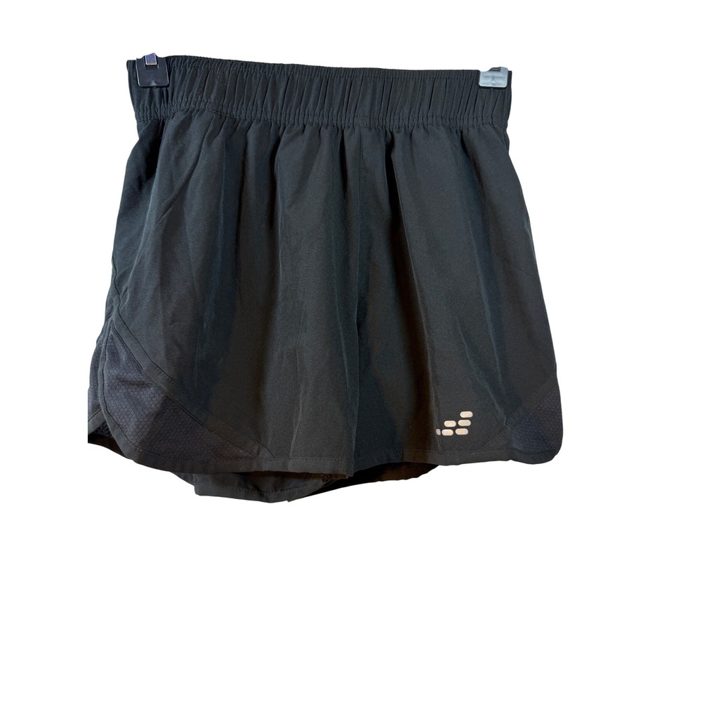 BCG Womens Running Shorts Black Athletic Performance XS Reflective Elastic Waist